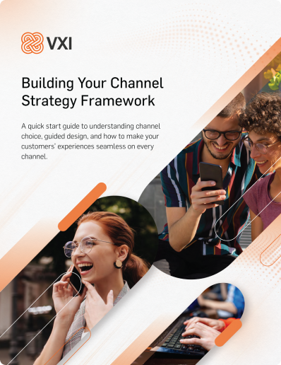 Cover of a guide titled 'Building Your Channel Strategy Framework' by VXI.